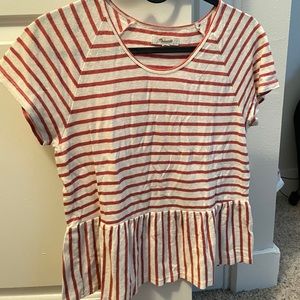 Madewell striped peplum top